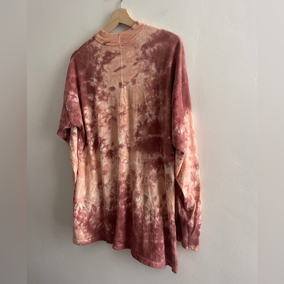 We The Free Tie Dye Tee Cabernet Combo, Oversized Long Sleeve Design, XS - Picture 13 of 16